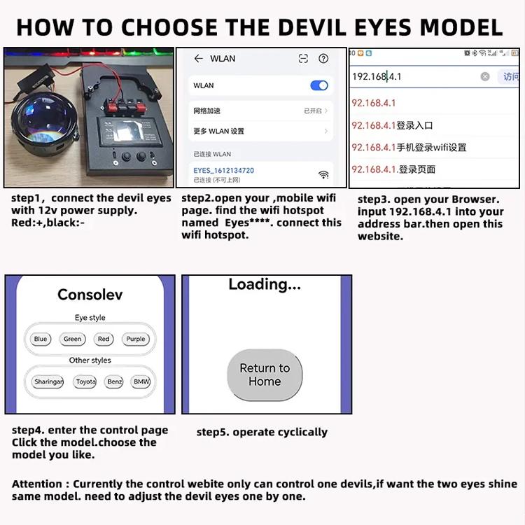 3-Inch Car Motorcycle LED Demon Eye Light Modification, For Two 3-Inch Car Motorcycle LED Demon Eye Light Modification, For Two